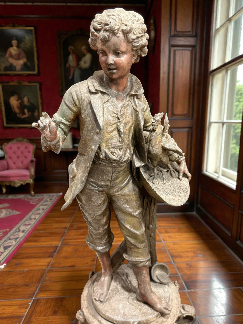 French Belle Époque Statue Lamp with Clock

Émile Bruchon – “Boy Holding a Nest”